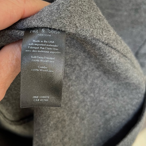 Rag & Bone 100% Wool Uni Blazer In Charcoal Gray Sz 4 - Picture 4 of 14